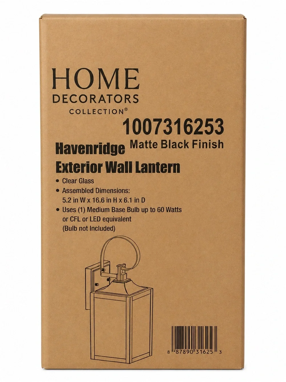 Home Decorators Havenridge Matte Black Outdoor Wall Lantern